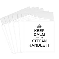 3dRose Greeting Cards - Keep Calm and Let Stefan Handle it - funny personal name - 6 Pack - Name design