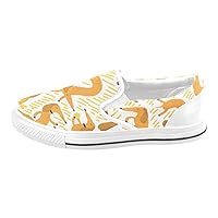 Unisex Cute Orange Puppy Slip-on Canvas Kid's Shoes (Big Kid) for Girl