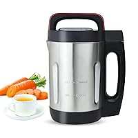 bathivy Soup Maker, Automatical Multi-Function Fresh Soup and Smoothie Make Machine | 2 Liters, 6 Functions, Stainless Steel, LED Display | Blend, Smooth, Chunky, Compote, Pre-heat, Clean (Red)