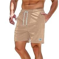 Mens Fashion Corduroy Sports Shorts Casual Drawstring Summer Athletic Workout Fitted Short Beach Running Sweat Gym Shorts