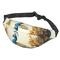 Fanny Pack For Men Women Casual Belt Bag Waterproof Waist Bag Beautiful Peacock Running Waist Pack For Travel Sports