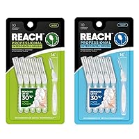 Interdental Brush Wide 1.3mm 10 Brushes & Tight 1.0mm 10 Brushes Bundle | Removes up to 30% More Plaque | Special Designed for Gum Protection