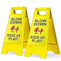 Upgraded Children at Play Safety Signs, 2 Pack Kids at Play Signs with Super Reflective and Eye Catching Reflective Coating, Double-Sided Reflective Text and Graphics Easier to Identify at Night, Kids