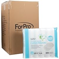 ForPro Premium Stitched Cotton Rounds, 100% Pure Cotton Pads for Removing Makeup, Nail Polish and Cleansing Face, 7200-Count (Pack of 72-100 Cotton Rounds)