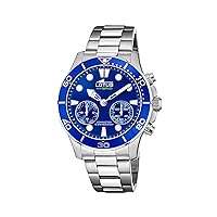 Lotus 18800/1 Connected Collection, 44.5 mm Blue Case with Steel Strap for Men