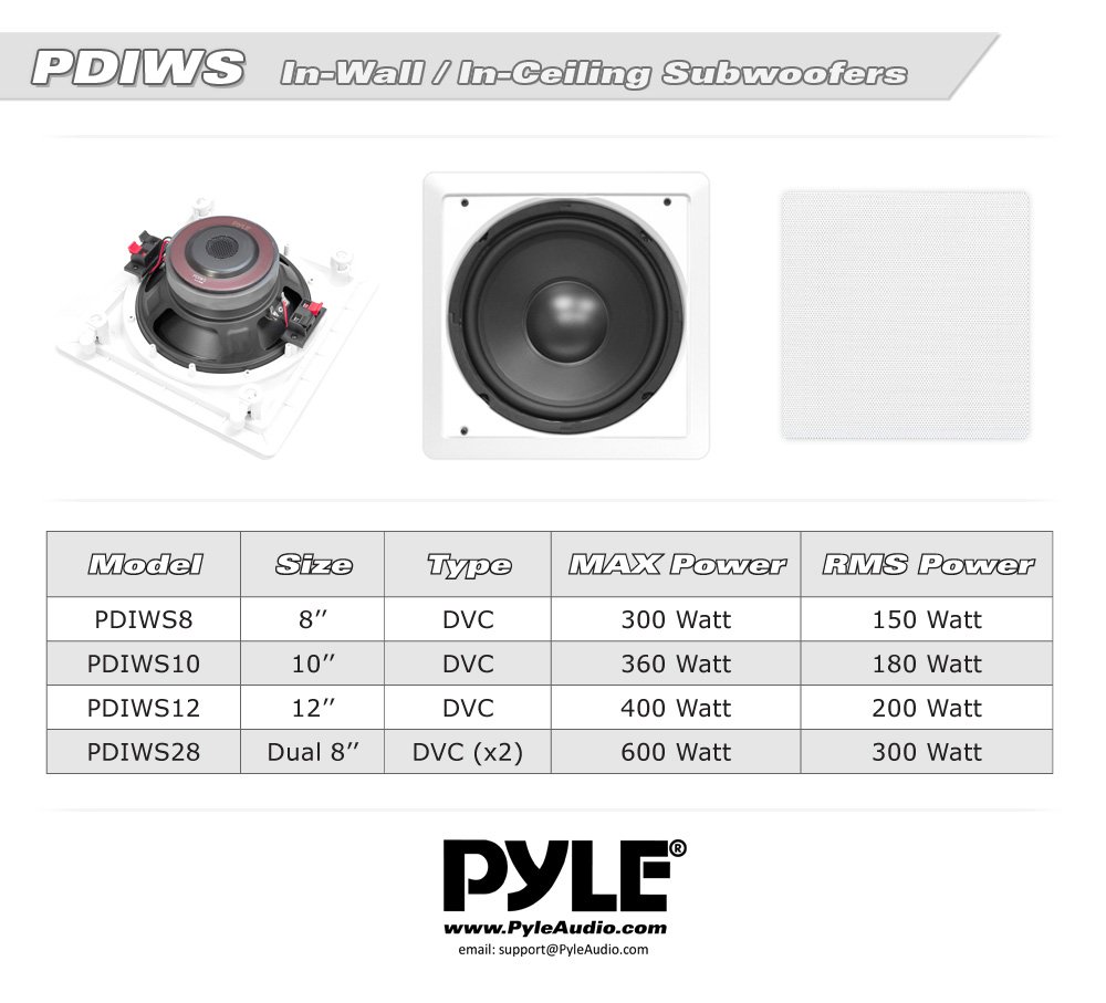 Pyle Ceiling Wall Mount Enclosed Speaker - 360 Watt Stereo In-wall / In-ceiling 10