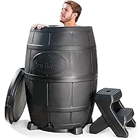 Ice Barrel Ice Bathtub - Freestanding Cold Therapy Training Tub – An Ice Bath Tub for Athletes - Adult Spa for Ice Baths and Soaking (Charcoal Black)
