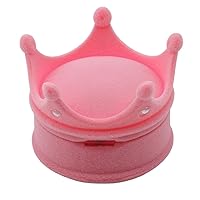 Crown Shape Velvet Gifts Box Jewellery Display Box, Present Gift Boxes For Rings Bangle Necklace Earrings Gifts, Rings Not Included Pink Practical treatment