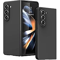 GUAGUA Compatible for Samsung Galaxy Z Fold 5 5G Case 7.6'', Phone Case for Samsung Z Fold 5, Slim Lightweight Hard PC Bumper Shockproof Protective Phone Case for Galaxy Z Fold 5 7.6 Inch, Black