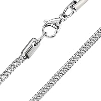 Paula & Fritz® Necklace Women's Stainless Steel Silver Gold Black Rose Many Lengths and Widths Men's Necklace Neck Jewellery Fox Tail Chain Men's Necklaces
