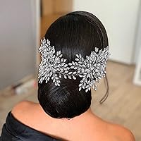 Bridal Wedding Hair comb Wedding Headpiece for Bride Rhinestone Wedding Headband Crystal Hair Accessories for Women and Girls (Silver), one size