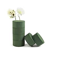 Seanlendery Pack of 6 Round Floral Foam Wet Dry Flower Foam Blocks for Fresh Artificial Flower Arrangements Green Plant Foam Florist Foam for DIY Craft 3”x1.6