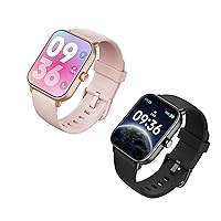 ENOMIR 2 Pack Smart Watch （W19 Pink and W19 Black） Bundle