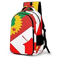 Oromo Liberation Front Canada Flag Laptop Backpack Durable Computer Shoulder Bag Business Work Bag Camping Travel Daypack