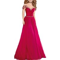 See Through O Neck A Line Long Tulle Pearls Burgundy Evening Dress