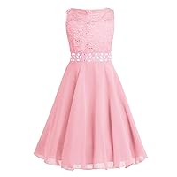 YiZYiF Kids Girls Sequins Lace Floral Wedding Pageant Party Formal Ball Gown Flower Dress