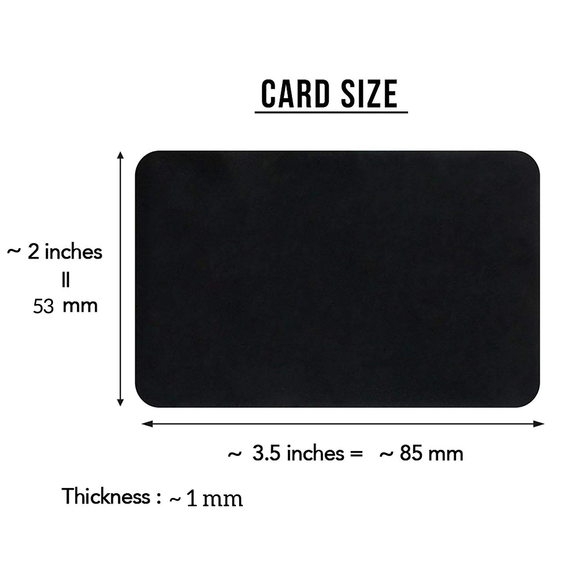 Dreambell Anodized Aluminum Black Engraving Metal Wallet Insert Chase Your Dream Mini Love Message Note Card