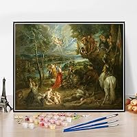Paint by Numbers Kits for Adults and Kids Landscape with Saint George and The Dragon Painting by Peter Paul Rubens Arts Craft for Home Wall Decor