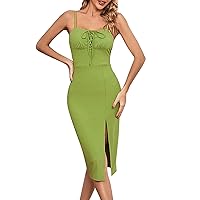 Womens Sexy Slit Hollow Package Hip Skirt Pure Color Tube Top Sling Dress Casual Dress Comfy Summer Dresses for