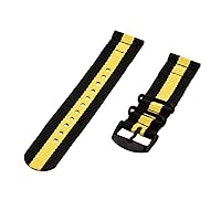 Clockwork Synergy - 20mm 2 Piece Classic Nato PVD Nylon Yellow / Black Replacement Watch Strap Band