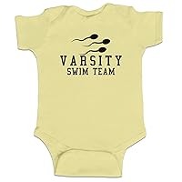 Varsity Swim Team Sperm Parody Funny Baby Boy Bodysuit Infant