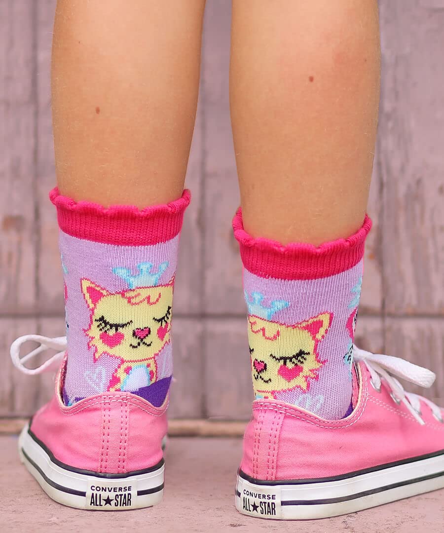 Jefferies Socks Girls Cute Animal Fashion Pattern Crew Socks 3 Pack