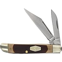 Old Timer 72OT Dog Leg Jack 5.2in Traditional Pocket Knife with 2 High Carbon Stainless Steel Blades, Ergonomic Sawcut Handle, and Convenient Size for EDC, Hunting, Camping, Whittling, and Outdoors