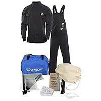 ArcGuard, CAT 2, 12 Calorie, Ultrasoft Arc Flash Suit Kit with Short Coat and Bib Overall, Face Shield, X-Large, Glove Size 10, KIT2SC11XL10