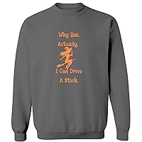 Halloween Witch Flying On A Broomstick Adult Sweatshirt - Funny Halloween Shirt for Women (as1, alpha, s, xx_l, regular, regular, Charcoal Grey, Small)