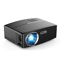 Video Projector Portable Mini HD Multimedia Beamer Supports 1080P for Home Movie Theater, Games, Computer ＆ TV Show (Black)