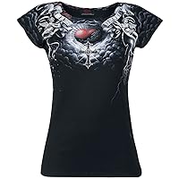 Spiral - Life and Death Cross - Allover Cap Sleeve Top Black