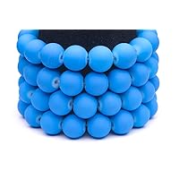 Frosted Glass Beads Blue Rubber-Tone Beads 10mm Round Sold per pkg of 2x32inch (180 Beads)