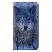 jjphonecase RW3410 Wolf Dream Catcher PU Leather Flip Case Cover for Samsung Galaxy S24 Ultra