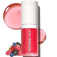 THESAEM Eco Soul Lip Oil 02 Berry - Plumping & Hydrating Lip Oil to Nourish & Moisturize Lips – Berry Extract & Rose Water - Lips Soft & Glossy for Dry Lips, 0.21 fl.oz.