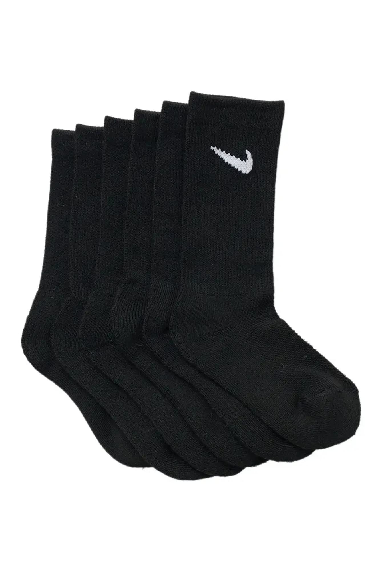 Nike Kids Cushioned Crew Socks, 6 Pairs, Sock Size 5-7 yrs, Shoe Size 10C-3Y