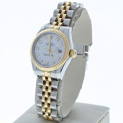 Rolex Ladys 179173 Datejust Steel & 18k Gold, Jubilee Band, Fluted Bezel & White Diamond Dial