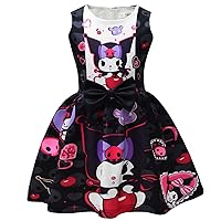 Cute Dress for Girls Cartoon Kids Sleeveless Dresses Toddler Casual Dress Japanese Anime Birthday Party Dress Up