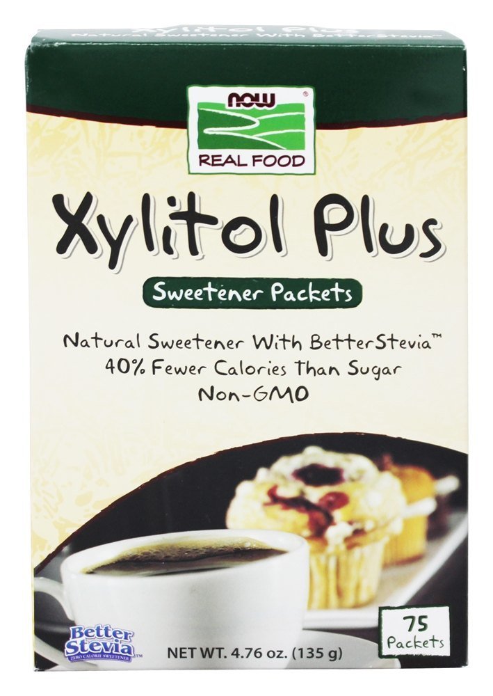 NOW Foods Xylitol Plus Stevia,75-Packets (Pack of 4)