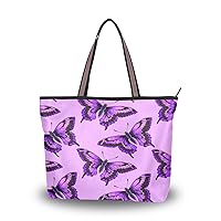 Butterfly Tote Handbags for Women with Zipper Tote Bag for Work Business 5