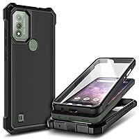 Case for Wiko Voix with [Built-in Screen Protector], Full-Body Protective Shockproof Rugged Bumper Cover, Impact Resist Phone Case (Black)