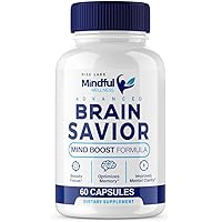 Mindful Wellness Advanced Brain Savior Capsules - Brain Savior Mind Boost Formula Supplement for Cognition and Focus Enhancer Advanced Formula Brain Pill Supplement (60 Capsules)