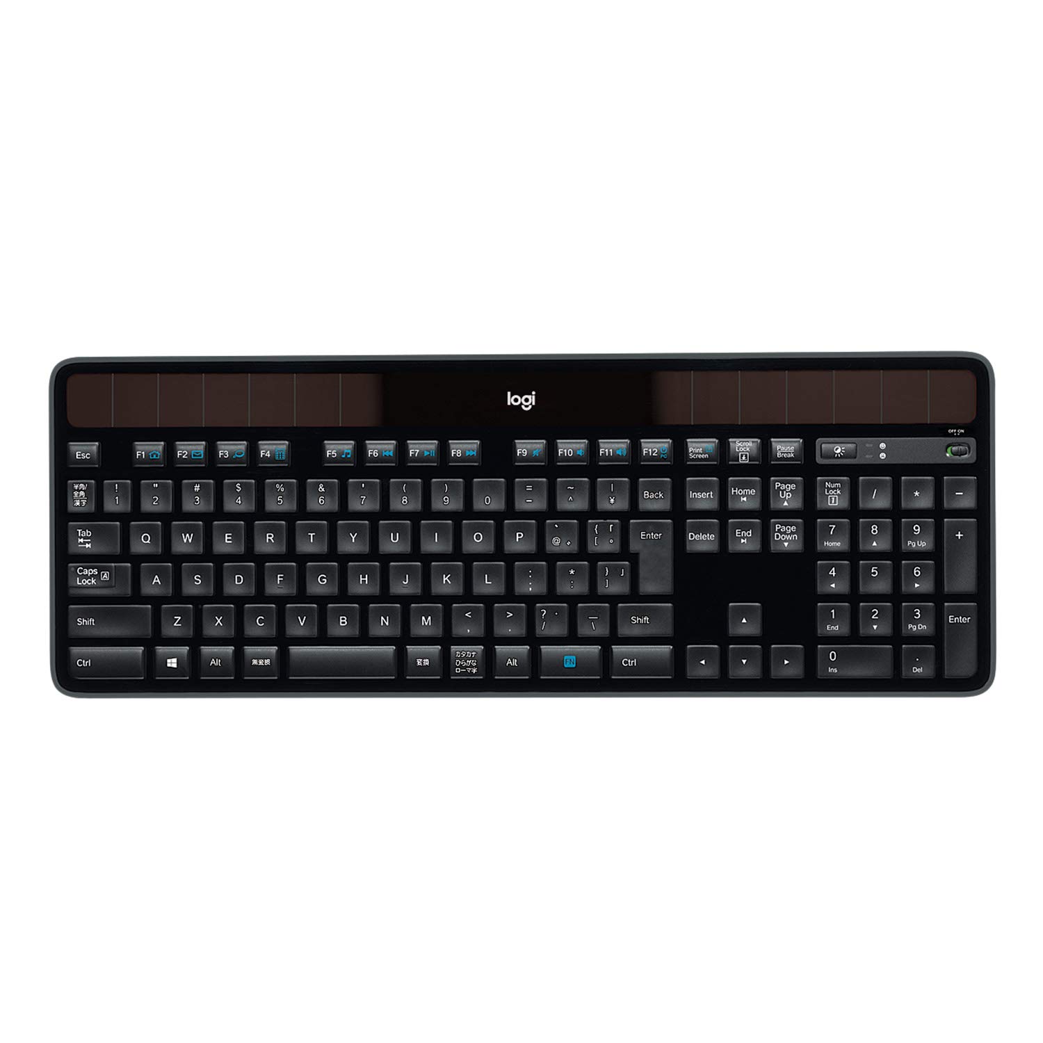 Logitech K750 Wireless Solar Ultra-Thin Keyboard PC Windows Black English/Spanish Layout