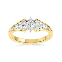 0.10 Carat Diamond Marquise Cluster Ring In 925 Sterling Silver (Color J-K, Clarity I3, 0.10 Cttw) Marquise Cluster Engagement Ring