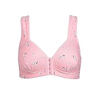 Daisy Bra for Seniors Front Close Wireless Support Bra Full Coverage Hide Back Fat Thick Padded Ultra-Soft Supportive Bra