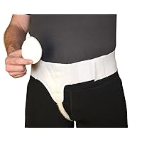 MTS Right Side Hernia Support Truss Belt with Compression Pad for Men, Medium, White