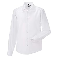 Russell Collection Mens Long Sleeve Tailored Ultimate Non-Iron Shirt (16.5inch) (White)
