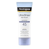 Ultra Sheer Dry-Touch Sunscreen Lotion, Broad Spectrum SPF 45 UVA/UVB Protection, Light, Water Resistant, Non-Comedogenic; Non-Greasy, Travel Size, 3 fl. oz