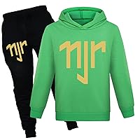 Kids Fall Winter Casual 2 Piece Sets Neymar JR Hooded Hoodies and Sweatpants Suits Soccer Stars Graphic Sweatsuits
