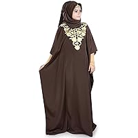 Naeema Kaftan Islamic Jalabiya Maxi Dress KF-024 Brown