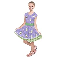 PattyCandy Little Big Girls Candy Sweets Lollipop Dark Yummy Donuts Printed Casual Kids Swing Party Dress